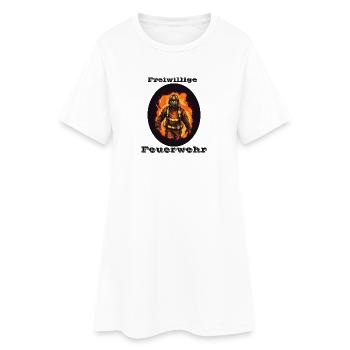 Freiwillige Feuerwehr - Frauen T-Shirt-Kleid - Weiß - Vorne