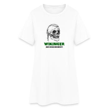Wikinger Totenkopf Design - Frauen T-Shirt-Kleid - Weiß - Vorne