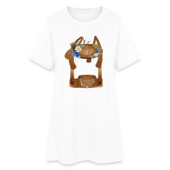 Costumes traditionnels richement décorés lederhosen illustration - Robe T-shirt Femme - blanc - Devant