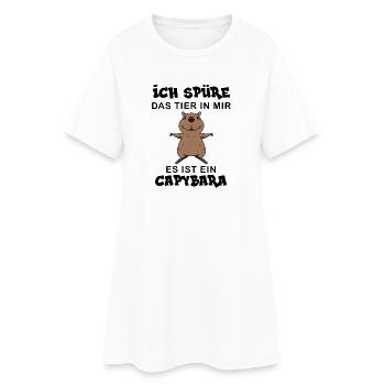 Capybara Wasserschwein - Frauen T-Shirt-Kleid - Weiß - Vorne