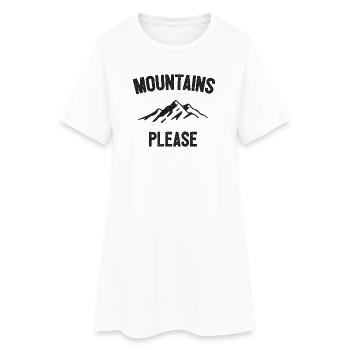 Berge bitte - Frauen T-Shirt-Kleid - Weiß - Vorne