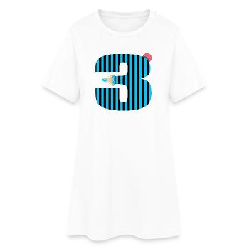 BLUE PEN THREE NUMBER 3 THIRD GRADERS - Women’s T-Shirt Dress - white - Front