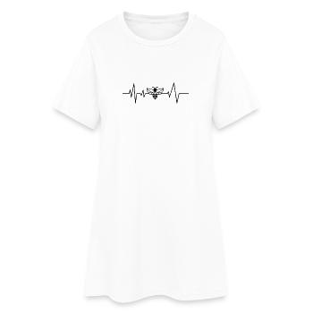 Bienen Herzschlag Imker - Frauen T-Shirt-Kleid - Weiß - Vorne
