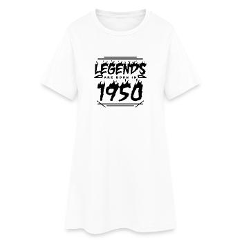 1950 - Jahrgang 1950 - Baujahr 1950 - Frauen T-Shirt-Kleid - Weiß - Vorne