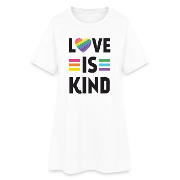 Mois de la fierté LGBT - Love is Kind - Robe T-shirt Femme - blanc - Devant