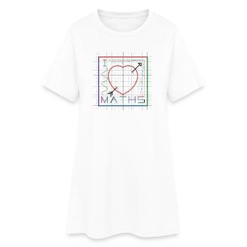 I love maths (no background colour) - Women’s T-Shirt Dress - white - Front