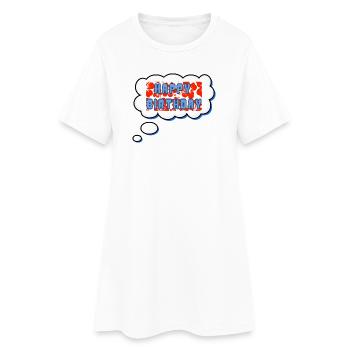 ALLES GUTE ZUM GEBURTSTAG. ALLES GUTE ZUM GEBURTSTAG. JAHRESTAG. - Frauen T-Shirt-Kleid - Weiß - Vorne