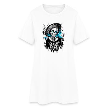 Lady Bones - Frauen T-Shirt-Kleid - Weiß - Vorne
