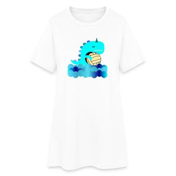 KINDER WASSERBALL DINOSAURIER SCHWIMMBAD - Frauen T-Shirt-Kleid - Weiß - Vorne