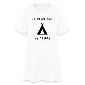 JE PEUX PAS. CAMPING. CAMPER. JE PEUX PAS. HUMOUR. - Robe T-shirt Femme - blanc - Devant