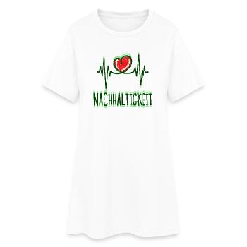 Umwelt Nachhaltigkeit Spruch Erde Naturschutz Herz - Frauen T-Shirt-Kleid - Weiß - Vorne
