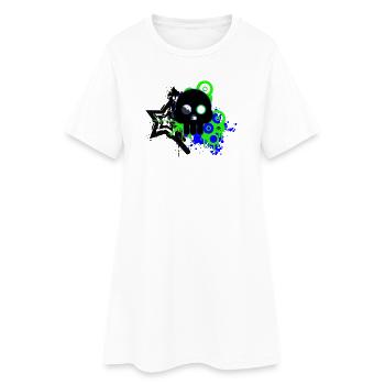 Neon Schädel Spritzer - Frauen T-Shirt-Kleid - Weiß - Vorne