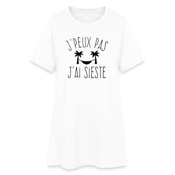 J'peux pas j'ai sieste - Humour repos - Robe T-shirt Femme - blanc - Devant
