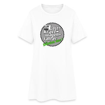 LKW Fahrer,LKW ,Trucker Fun Shirt, dürfen..(25) - Frauen T-Shirt-Kleid - Weiß - Vorne
