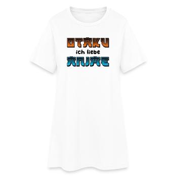 Anime Japanisch Manga Comic Otaku Statement - Frauen T-Shirt-Kleid - Weiß - Vorne