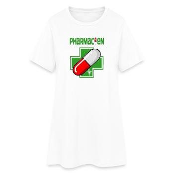 Apotheker - Frauen T-Shirt-Kleid - Weiß - Vorne