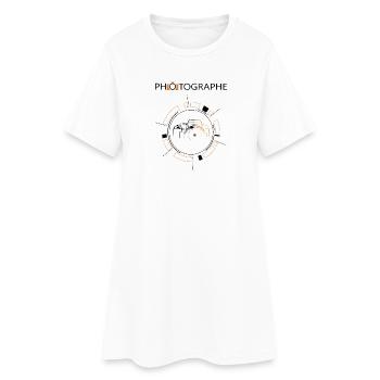 Photographe - Robe T-shirt Femme - blanc - Devant