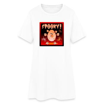 JOYEUX PORCELETS ARAIGNÉES D’HALLOWEEN - Robe T-shirt Femme - blanc - Devant