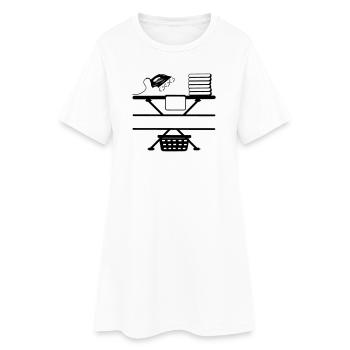 Steam iron iron paste and text banner - Women’s T-Shirt Dress - white - Front
