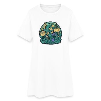 Flowers Artdeco - Women’s T-Shirt Dress - white - Front