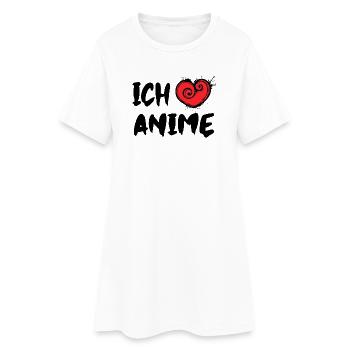 Manga Herz Statement Ich Liebe Anime Japan - Frauen T-Shirt-Kleid - Weiß - Vorne