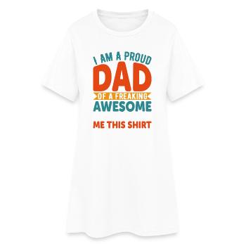 Stolzer Vater feierliches T-Shirt - Frauen T-Shirt-Kleid - Weiß - Vorne