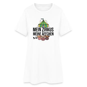 Mein Zirkus, Meine Äffchen - Frauen T-Shirt-Kleid - Weiß - Vorne