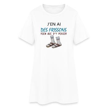 Des Frissons Socks Sandals - Women’s T-Shirt Dress - white - Front