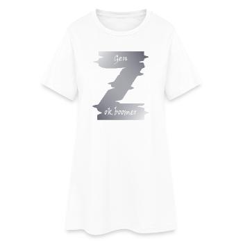 Generation Z Motive: Boomer, Digital Age - Women’s T-Shirt Dress - white - Front