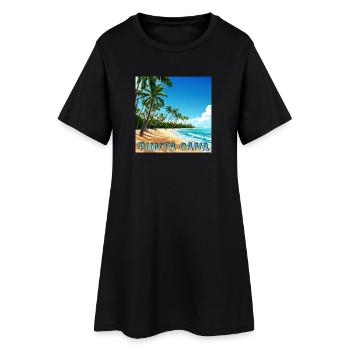 Vacances d’été Punta Cana: la magie des Caraïbes sur - Robe T-shirt Femme - noir - Devant