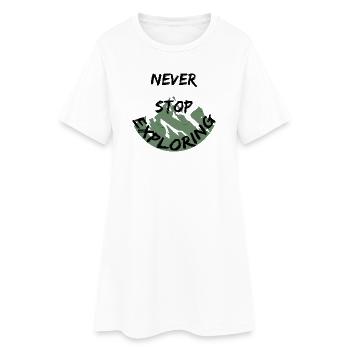 N’arrêtez jamais d’explorer l’aventure de randonnée en montagne - Robe T-shirt Femme - blanc - Devant