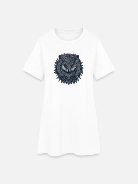 Totem Herisson - Robe T-shirt Femme - blanc