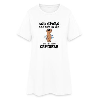 Capybara Wasserschwein Capybaras - Frauen T-Shirt-Kleid - Weiß - Vorne