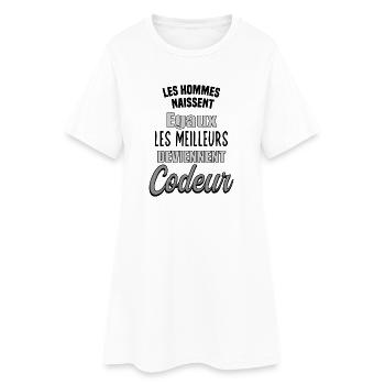 Hommes égaux, les meilleurs deviennent Codeur - Robe T-shirt Femme - blanc - Devant