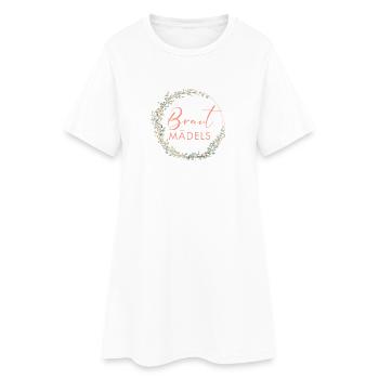 Braut-Mädels, Kranz, Team Braut - Frauen T-Shirt-Kleid - Weiß - Vorne