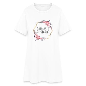 Weltbeste Anglerin Angeln Hobby Geschenk - Frauen T-Shirt-Kleid - Weiß - Vorne