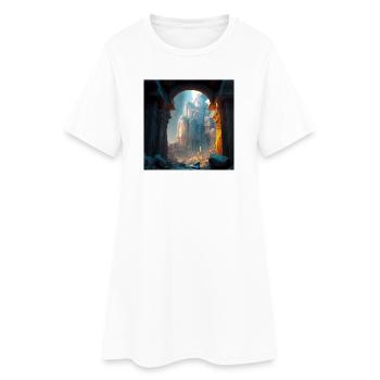 Stadt 02 - Frauen T-Shirt-Kleid - Weiß - Vorne