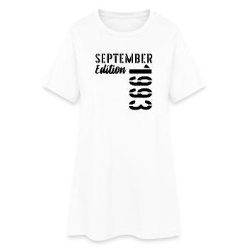 33. Geburtstag September 1993 - 33 Jahre alt - Frauen T-Shirt-Kleid - Weiß - Vorne