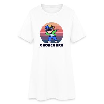 Stolzer Großer Bruder Statement Bro Bruderherz - Frauen T-Shirt-Kleid - Weiß - Vorne