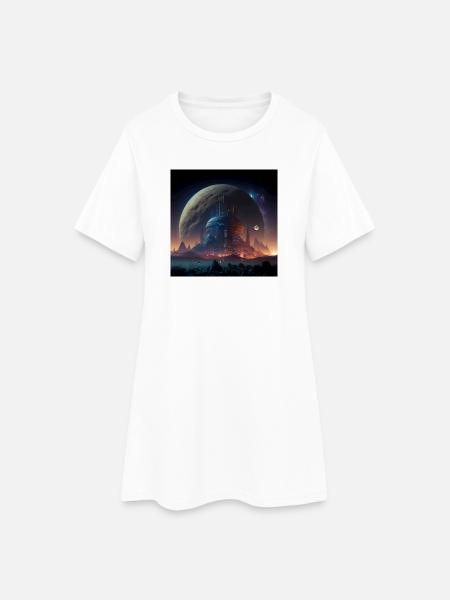 Megalopolis Alien 02 - Robe T-shirt Femme - blanc