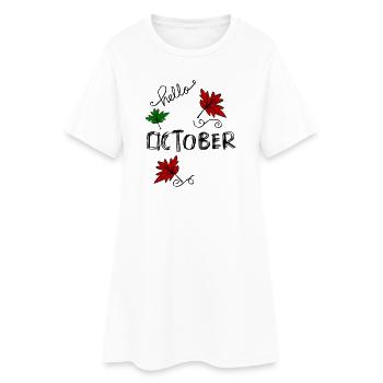 Oktober Herbst - Frauen T-Shirt-Kleid - Weiß - Vorne
