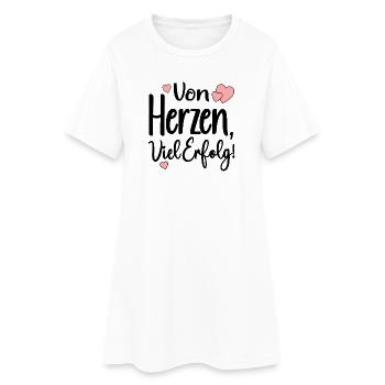 VON HERZEN ERFOLG - MOTIVATION ZIELE - Frauen T-Shirt-Kleid - Weiß - Vorne