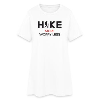 Hike More Worry Less - Hiking Gift - Women’s T-Shirt Dress - white - Front