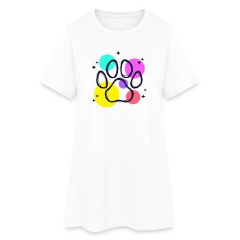 Animaux domestiques, Chien, Animal préféré, Chat, Jouet en peluche - Robe T-shirt Femme - blanc - Devant