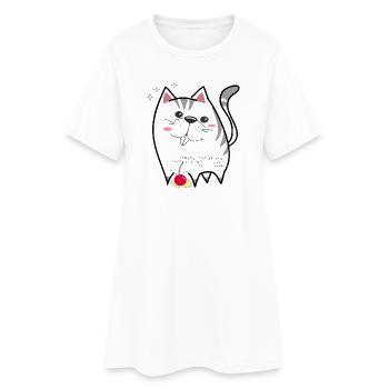 chat mignon - Robe T-shirt Femme - blanc - Devant