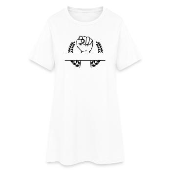 Poing en couronne tiède pour texte - Robe T-shirt Femme - blanc - Devant