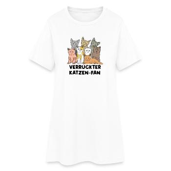 Katze Statement Lieblingstier Haustiere Heimtier - Frauen T-Shirt-Kleid - Weiß - Vorne