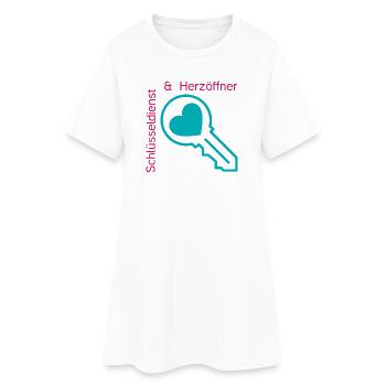 Schlüsseldienst und Herzöffner - Frauen T-Shirt-Kleid - Weiß - Vorne