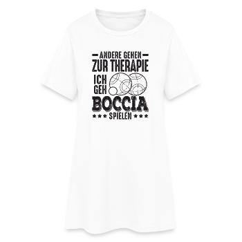 Andere gehen zur Therapie ich geh Boccia Petanque - Frauen T-Shirt-Kleid - Weiß - Vorne