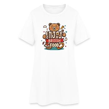 Profitez de la cuisine britannique - British Food Day Typographie - Robe T-shirt Femme - blanc - Devant